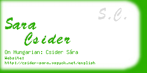 sara csider business card